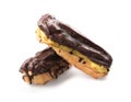 Chocolate eclair isolated