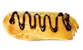 Chocolate eclair isolated on a white Royalty Free Stock Photo