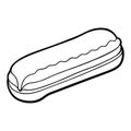 Chocolate Eclair Outline Icon - Vector Line Art for Coloring Book Royalty Free Stock Photo