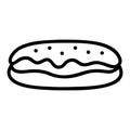 Chocolate Eclair Outline Icon - Vector Line Art for Coloring Book Royalty Free Stock Photo