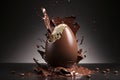 The chocolate egg blew up