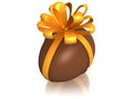 Chocolate egg with bow