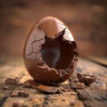 Chocolate Egg, Broken Open Easter Egg, Copy Space Royalty Free Stock Photo