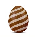 Whole striped chocolate easter egg. Royalty Free Stock Photo