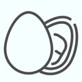 Chocolate egg line icon. Broken chocolate egg vector illustration isolated on white. Chocolate Easter egg outline style Royalty Free Stock Photo