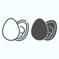 Chocolate egg line and solid icon. Broken chocolate egg vector illustration isolated on white. Chocolate Easter egg Royalty Free Stock Photo