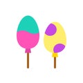 Chocolate egg vector illustration, Easter flat style icon Royalty Free Stock Photo