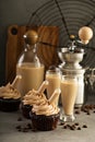 Chocolate espresso cupcakes with irish cream liquor Royalty Free Stock Photo