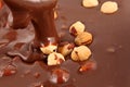 Chocolate falling from above Royalty Free Stock Photo