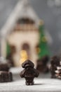 Chocolate figurines-Santa Claus, hare, horse, dragon, bell Royalty Free Stock Photo