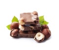 Chocolate with filbert nuts Royalty Free Stock Photo