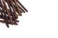 Chocolate Filled Biscuit Sticks on White Background : dessert image