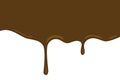 Chocolate flow wave on white background Royalty Free Stock Photo