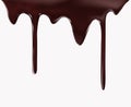 Chocolate flow on white background Royalty Free Stock Photo