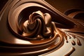 Chocolate flowing, melted cocoa cream, swirl and flow. Generative Ai.