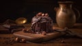 Chocolate fondant cake AI generated