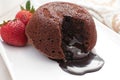 Chocolate fondant lava cake Royalty Free Stock Photo