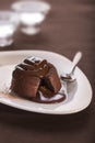 Chocolate fondant lava cake Royalty Free Stock Photo