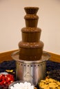 Chocolate Fondu Tower at Wedding Royalty Free Stock Photo