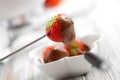 Chocolate fondue Royalty Free Stock Photo