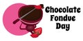 Chocolate Fondue Day, simple horizontal banner or poster on food theme