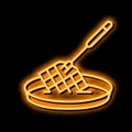 chocolate fondue maker neon glow icon illustration Royalty Free Stock Photo