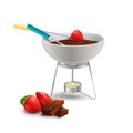 Chocolate Fondue Realistic Composition