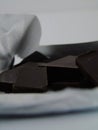 Chocolate - a food made from roasted ground cacao beans