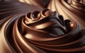 Chocolate in the form of endless calm waves background, abstract chocolate background, generated ai