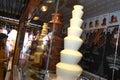 Chocolate fountain during Christmas festival in Vienna, Austria