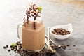 Chocolate frappe coffee with whipped cream Royalty Free Stock Photo