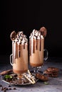 Chocolate frappe with cookies