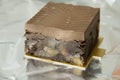 Chocolate fudge brownie with pecan and walnut Royalty Free Stock Photo