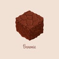 Chocolate fudge Brownie vector illustration