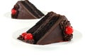 Chocolate Fudge Cake with Cherries Royalty Free Stock Photo