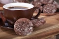 Chocolate Fudge Cookie and Cup of Coffee Royalty Free Stock Photo