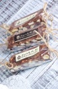 Chocolate fudge with hazelnuts and marshmallow Royalty Free Stock Photo