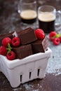 Chocolate fudge pieces Royalty Free Stock Photo
