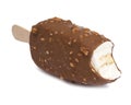 Chocolate glazed icecream escimo tasty isolated on the white Royalty Free Stock Photo