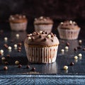 Chocolate glazed simple cupcakes