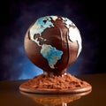 chocolate globe. chocolate day, world chocolate day, Royalty Free Stock Photo