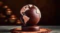 chocolate globe. chocolate day, world chocolate day, Royalty Free Stock Photo