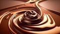 Chocolate with gold liquid swirls or spin pouring.for demonstration food background.ai generated images Royalty Free Stock Photo
