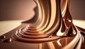 Chocolate with gold liquid swirls or spin pouring.for demonstration food background.ai generated images Royalty Free Stock Photo