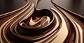 Chocolate with gold liquid swirls or spin pouring.for demonstration food background.ai generated images Royalty Free Stock Photo