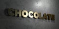 Chocolate - Gold sign mounted on glossy marble wall - 3D rendered royalty free stock illustration