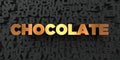 Chocolate - Gold text on black background - 3D rendered royalty free stock picture