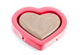 Chocolate golden heart shape on red box