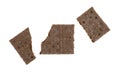 Chocolate graham cracker broken on a white background Royalty Free Stock Photo