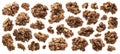 Chocolate granola, crunchy muesli isolated on white background Royalty Free Stock Photo